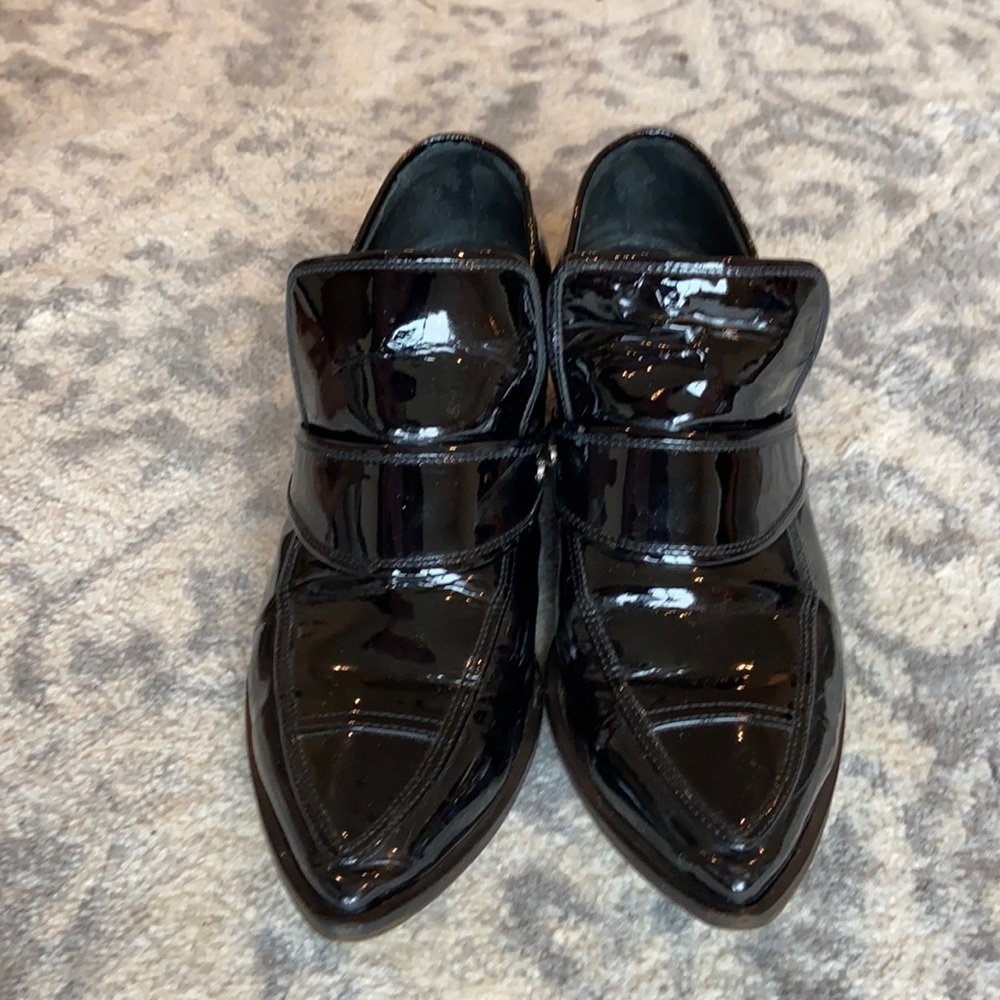 CHANEL Black Patent Leather Loafer W/ Heel